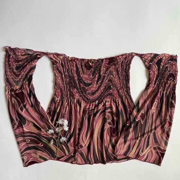 Y2K pink swirl print top - Picture 2 of 8